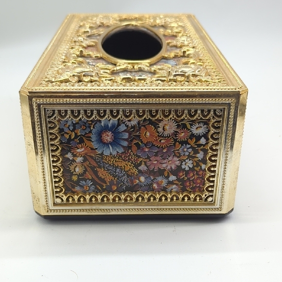 Elegant Gold and Multicolor Tissue Box - Picture 3 of 6